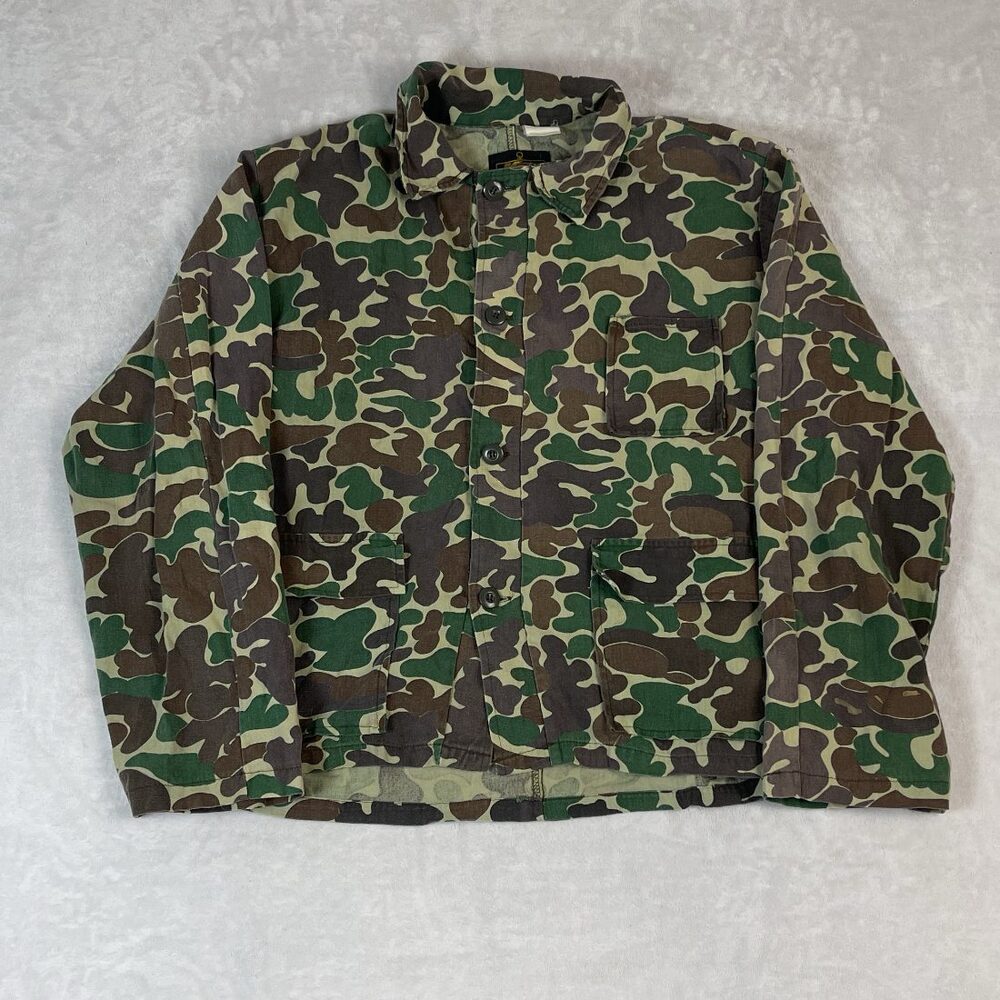Vintage Kmart Duck Camo Men's Green Hunting Jacket Size M 70s USA